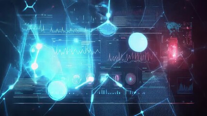Futuristic interface displaying medical data and global statistics - Powered by Adobe