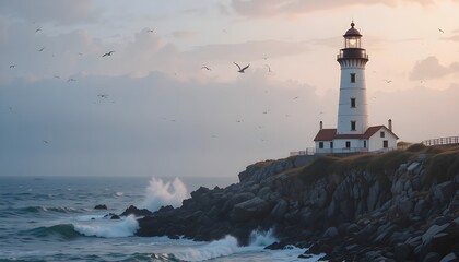 Coastal Lighthouse at Dawn