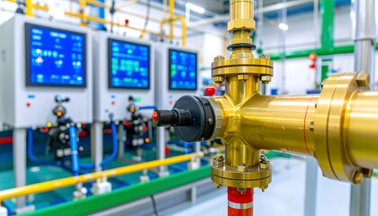 Industrial machinery and control panels in a factory