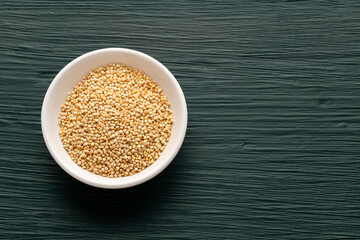 Organic quinoa seeds in a bowl - Chenopodium quinoa