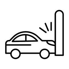 Car Crash vector line icon design