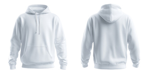Front and back view of a plain white hoodie (2)