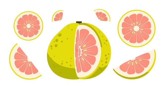 Vibrant Pomelo Arrangement: A Fresh Citrus Delight with Pink Pulps Display