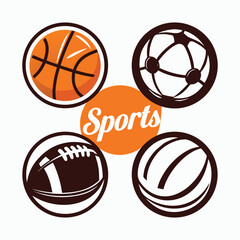 Obraz premium Sports Ball Icons Set
