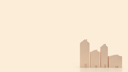 The Wood House for property concept 3d Rendering.