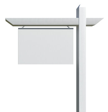 Blank Wooden Real Estate Sign on a Transparent Background. Transparent PNG.