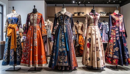 Colorful Avant-Garde Dresses with Ethnic Textile Patterns