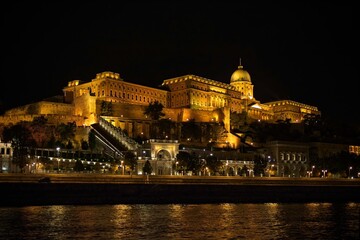 Fototapeta premium Buda Castle at night, Budapest, Hungary