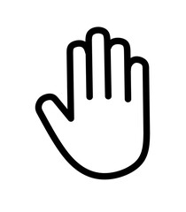 hand icon vector on white background. stop sign icon