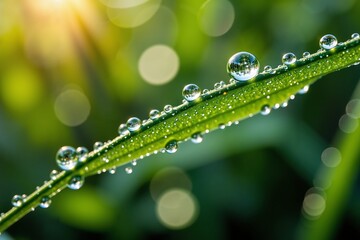 Naklejka premium Crystal Dew on Leaf 