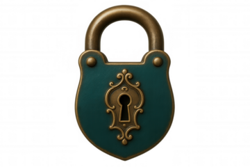 Antique brass padlock showcasing intricate metalwork, symbolizing secure data protection against unauthorized access