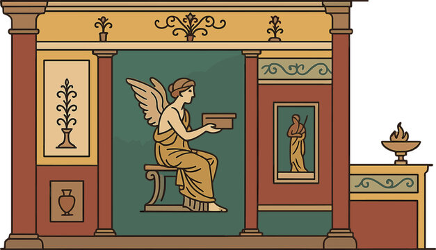 The villa of Poppea, with its frescoes, is located in the archaeological area of Torre Annunziata, near Oplontis, in Naples, Italy