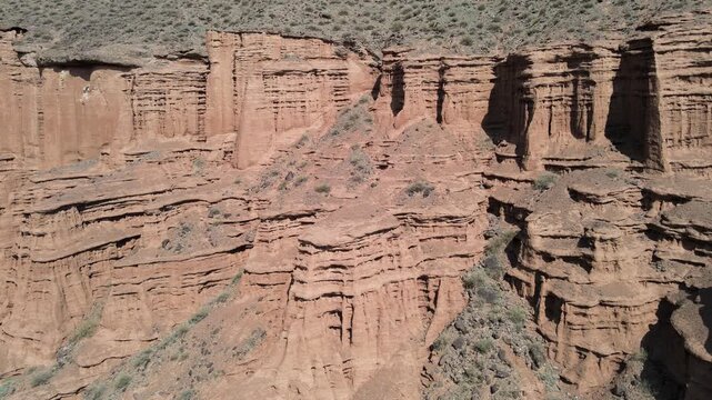 The landscape of Kok Moinok Canyons in Kyrgyzstan