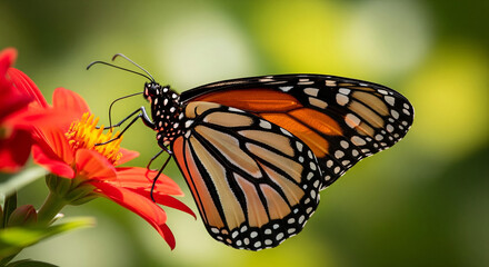 Naklejka premium Monarch Butterfly on a Flower