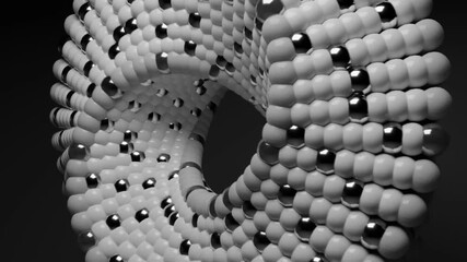 Abstract 3D Torus with Spheres looping animation - Powered by Adobe