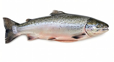 Obraz premium Elegant Salmon Silhouette - White Studio Shot