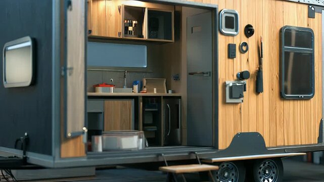 Modern tiny house trailer inspiring minimalist living in workshop