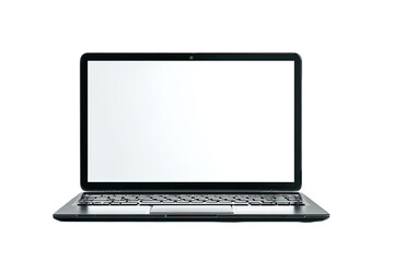 Front view of a modern laptop with blank screen (13)