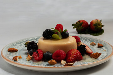 Classic Flan with Fresh Strawberries