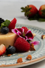 Decadent Caramel Custard with Berries