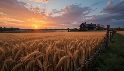  Golden Wheat Field at Sunset