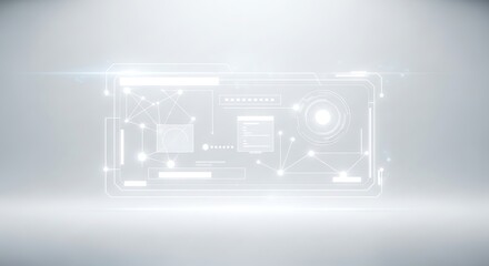 Futuristic transparent circuit board interface.