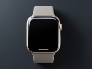 Modern Smartwatch with Blank Screen on Dark Background