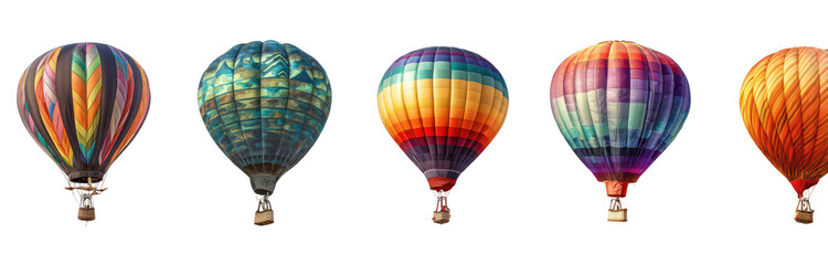 Naklejka premium Colorful hot air balloons against a black background (4)