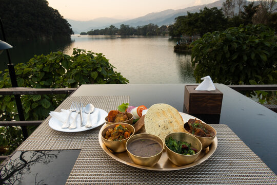 Dal Bhat at Phewa Lake, Pokhara