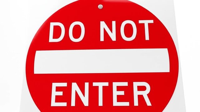 Red circular sign prohibiting entry