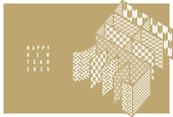 おしゃれシンプルな2026年午年年賀状