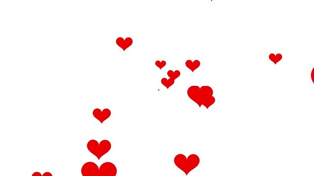 hearts particles animation. love icon. heart animation. Live streaming style animated icon alpha channel, transparent background. 4K video. - Powered by Adobe