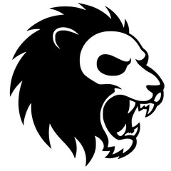 Lion head silhouette skull mask