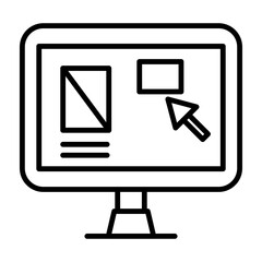 Clickable Prototype vector line icon design 