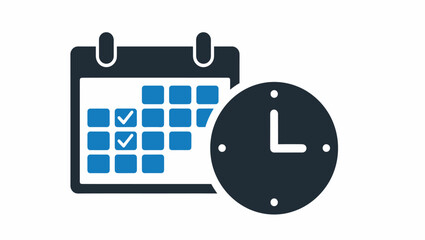 Time management and schedule planning vector illustration icon