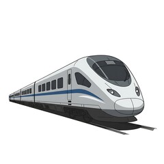 Fototapeta premium High-speed train illustration, sleek design, modern railway transport.