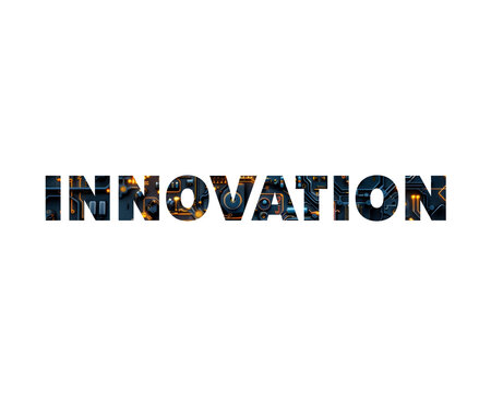 Innovation text effect with industrial technology design