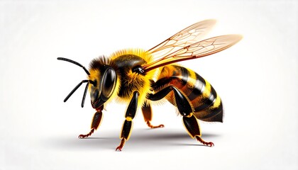 Detailed 3D honeybee illustration