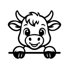 Cute Cow Vector Illustration – Cartoon Farm Animal Mascot, Dairy Cow Silhouette, and Funny Livestock Artwork for Kids and Branding