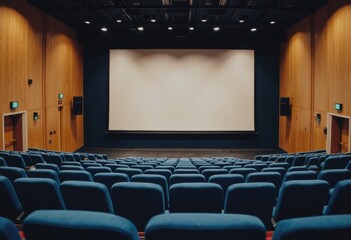 Obraz premium Modern cultural center auditorium with systematic seating and event setup