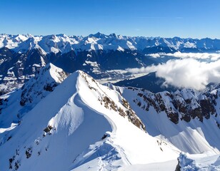 Snowy mountain range vista (3)