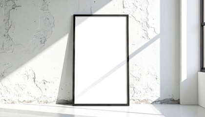 Blank A2 Poster Frame Mockup in Bright Interior