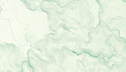 Sage Green Topographic Contour Lines Seamless Pattern