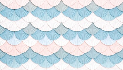 Seamless Pastel Scallop Wave Pattern