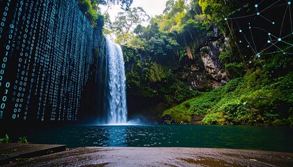 Waterfall and Digital Data Overlay
