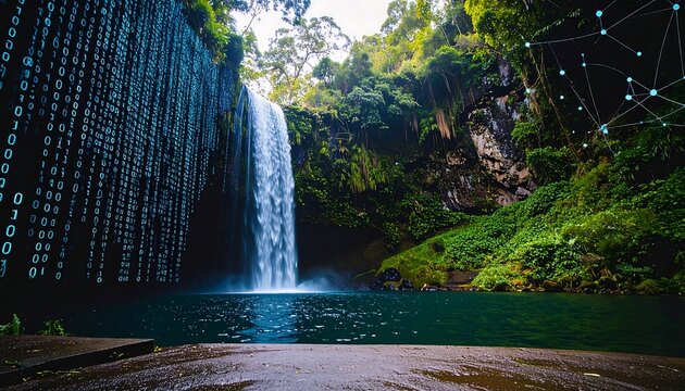 Waterfall and Digital Data Overlay
