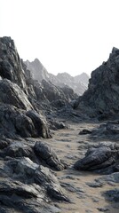 Dark Gray Rocky Mountains Landscape