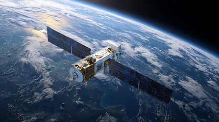 Satellite orbiting Earth, capturing stunning views of the planet's surface and atmosphere (1)