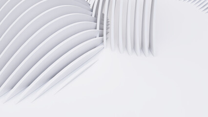 Naklejka premium Abstract Curved Shapes. White Circular Background.