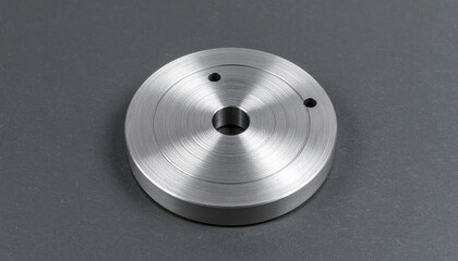 Stainless Steel Radial Spun Disc on Grey Background